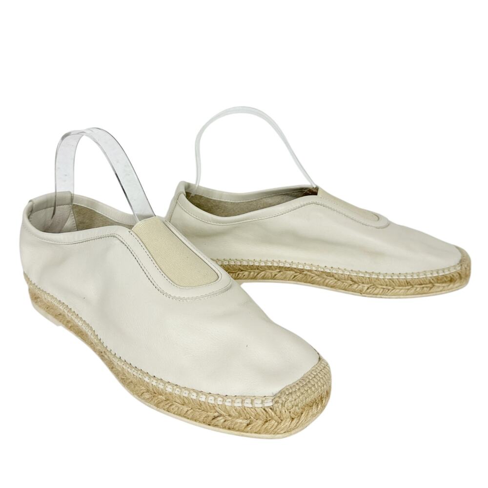 Hereu 40 Azarbe Espadrille Women's‎ Ivory White Leather Slip On